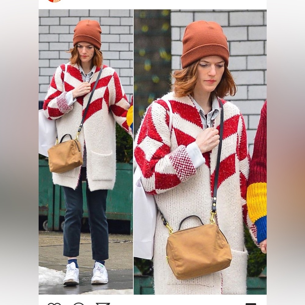 Maje Red and White Sweater